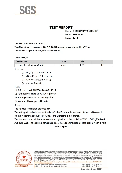 SGS-Formaldehyde Emission03 SGS-Formaldehyde Emission03