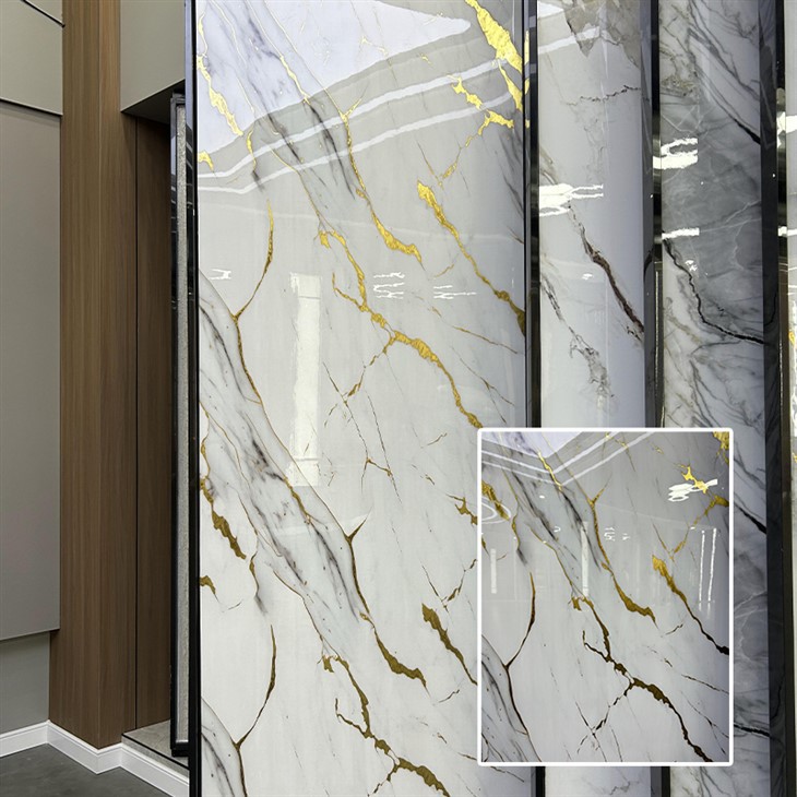 PVC Marble Sheets Luxury Gilded Surface